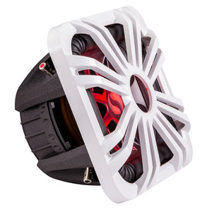 KICKER 10" Square Subwoofer Grille f/11S10L7  44L7S10 - White, LED Lighting [11L710GLW]