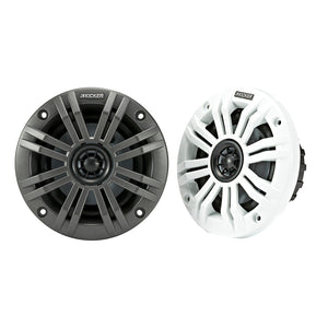 KICKER KM4 4" Marine Coaxial Speakers w/1/2" Tweeters - 4-Ohm, Charcoal  White [45KM44]