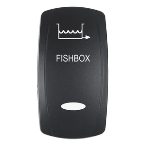 Pacer Actuator - 'FISHBOX' f/V Series Contura Switches - Black - Laser Etched (Top/Bottom Light) [EV2LE-FBX]