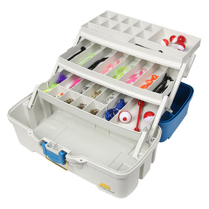 Plano Ready Set Fish Three-Tray Tackle Box - Aqua Blue/Tan [620310]