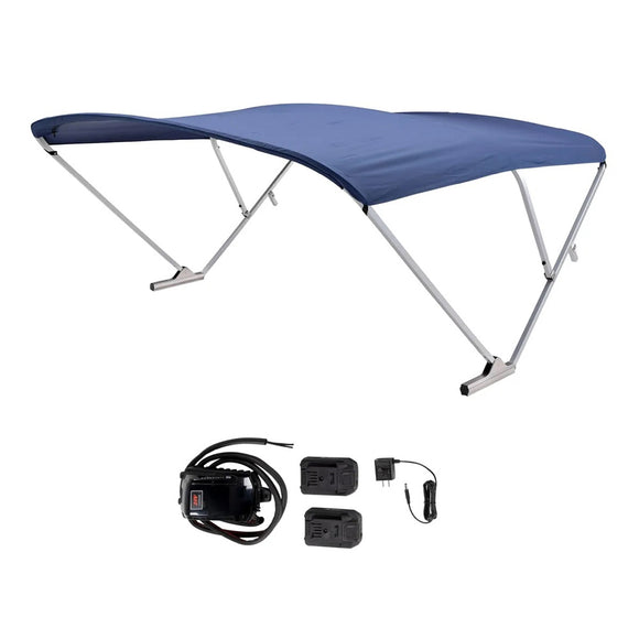 SureShade Battery Powered Bimini - Clear Anodized Frame  Navy Fabric [2021133094]