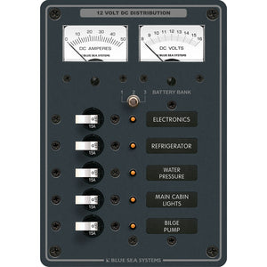 Blue Sea 8081 DC 5 Position Toggle Branch Circuit Breaker Panel - White Switches [8081]