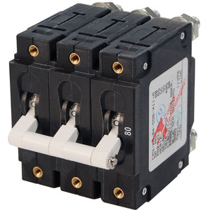 Blue Sea 7289 C-Series Triple Pole Circuit Breaker - 80A [7289]