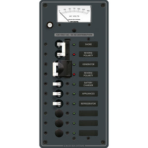 Blue Sea 8489 Breaker Panel - AC 2 Sources + 6 Positions - White [8489]