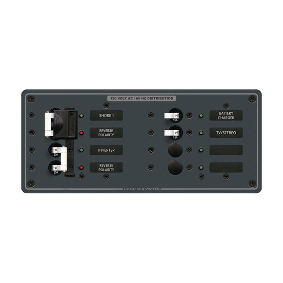 Blue Sea 8499 Breaker Panel - AC 2 Sources + 4 Positions - White [8499]