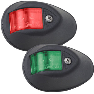 Perko LED Side Lights - Red-Green - 24V - Black Plastic Housing [0602DP2BLK] - Perko