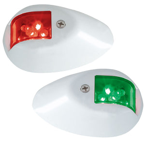 Perko LED Side Lights - Red-Green - 24V - White Epoxy Coated Housing [0602DP2WHT] - Perko