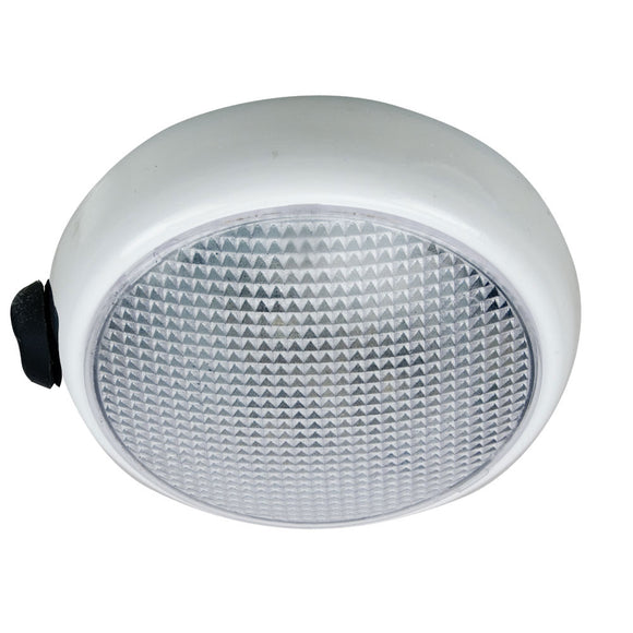 Perko Round Surface Mount LED Dome Light - White Powder Coat - w- Switch [1356DP0WHT] - Perko