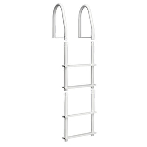 Dock Edge Fixed 4 Step Ladder Bright White Galvalume [2104-F]