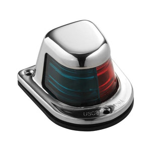 Attwood 1-Mile Deck Mount, Bi-Color Red-Green Combo Sidelight - 12V - Stainless Steel Housing [66318-7] - Attwood Marine