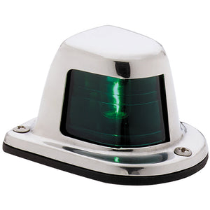 Attwood 1-Mile Deck Mount, Green Sidelight - 12V - Stainless Steel Housing [66319G7] - Attwood Marine