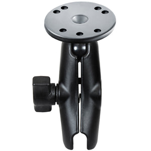 RAM Mount Double Socket Arm w-2.5" Round Base [RAM-B-103U] - RAM Mounting Systems