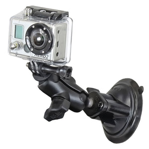 RAM Mount GoPro Hero Short Arm Suction Cup Mount [RAM-B-166-A-GOP1U] - RAM Mounting Systems