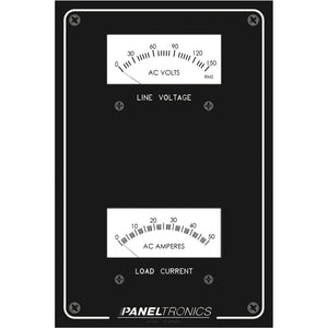 Paneltronics Standard Panel AC Meter - 0-150 AC Voltmeter & 0-50Amp Ammeter [9982304B]