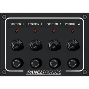 Paneltronics Waterproof Panel - DC 4-Position Toggle Switch & Fuse w/LEDs [9960008B]