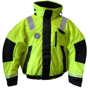 First Watch AB-1100 Flotation Bomber Jacket - Hi-Vis Yellow/Black - Medium [AB-1100-HV-M]