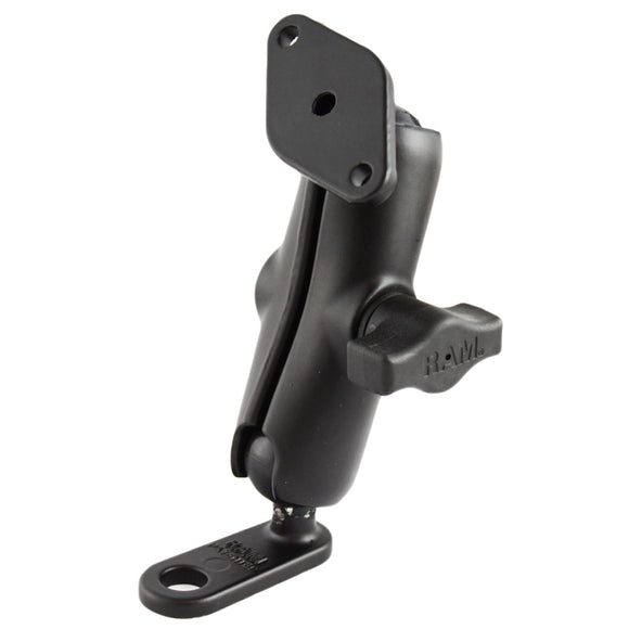 RAM Mount 11mm Flat Base w-Double Socket Arm & Diamond Adapter [RAM-B-179U] - RAM Mounting Systems