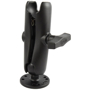 RAM Mount 1.5" Ball Double Socket Arm w-2.5" Round Base [RAM-103U] - RAM Mounting Systems