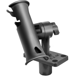 RAM Mount RAM Tube Jr. Rod Holder w-Short 4" Length Post Spline & Flush Mounting Base [RAP-390-SFU] - RAM Mounting Systems