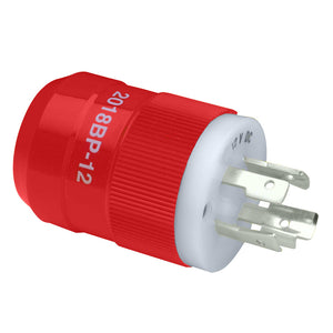 Marinco 2018BP-12 Locking Charger Plug (Male) - Red [2018BP-12]