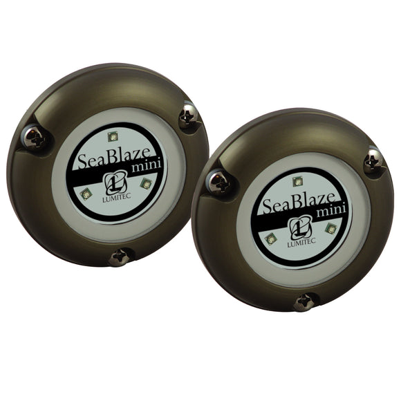 Lumitec SeaBlaze Mini Underwater Light - Pair - Brushed Finish - White Non-Dimming [101245]