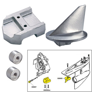 Tecnoseal Anode Kit w/Hardware - Mercury Alpha 1 Gen 1 - Zinc [20800]