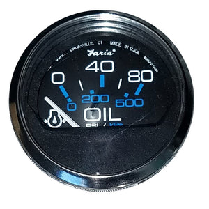 Faria Chesapeake Black SS 2" Oil Pressure Gauge - 80 PSI [13702] - Faria Beede Instruments