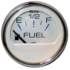 Faria Chesapeake White SS 2" Fuel Level Gauge (E-1-2-F) [13801] - Faria Beede Instruments