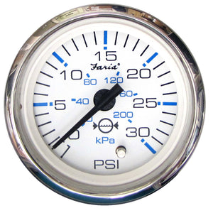 Faria Chesapeake White SS 2" Water Pressure Gauge - 30 PSI [13812] - Faria Beede Instruments