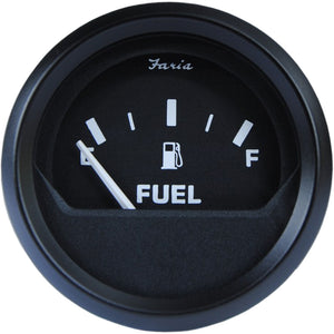 Faria Euro Black 2" Fuel Level Gauge (E-1-2-F) [12801] - Faria Beede Instruments