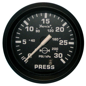 Faria Euro Black 2" Water Pressure Gauge - 30 PSI [12810] - Faria Beede Instruments