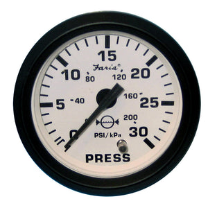 Faria Euro White 2" Water Pressure Gauge Kit - 30 PSI [12903] - Faria Beede Instruments