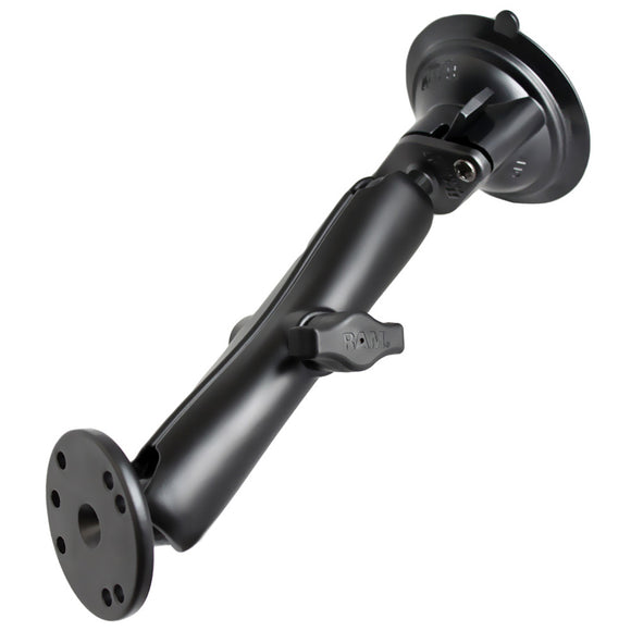 RAM Mount Twist Lock Suction Cup Mount w-Long Double Socket Arm & 2.5