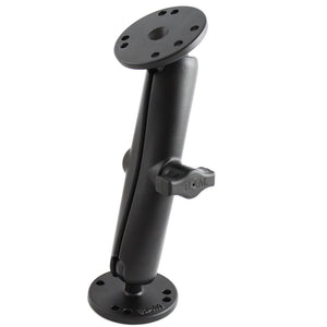 RAM Mount 1" Diameter Ball Mount w-Long Double Socket Arm & 2-2.5" Round Bases - AMPS Hole Pattern (7-5-16" Length) [RAM-B-101U-C] - RAM Mounting Systems