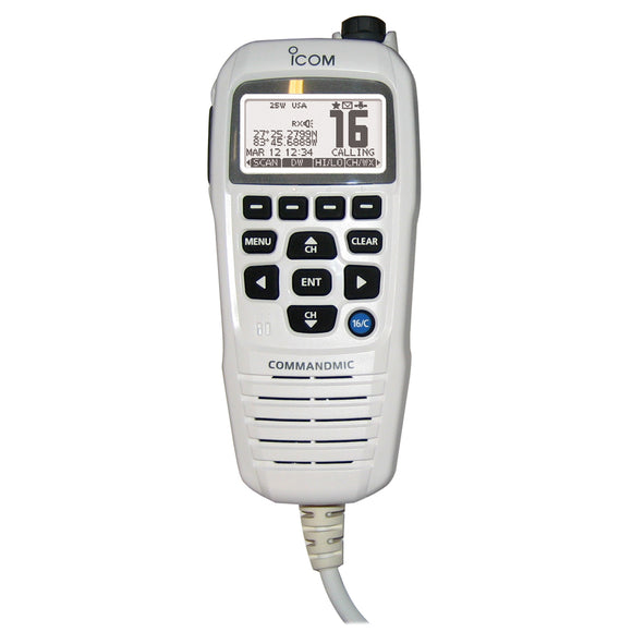 Icom COMMANDMICIV w-White BlackLit LCD - Super White [HM195GW] - Icom