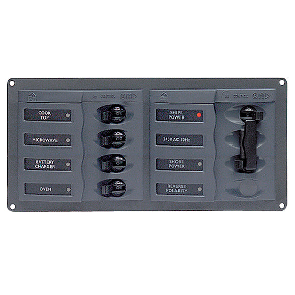 BEP AC Circuit Breaker Panel w/o Meters, 4 Way Panel 2 Mains - 110V [900-AC1-110V]