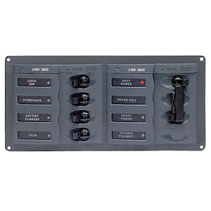 BEP AC Circuit Breaker Panel w/o Meters, 4 Way Panel 2 Mains - 240V [900-AC1]