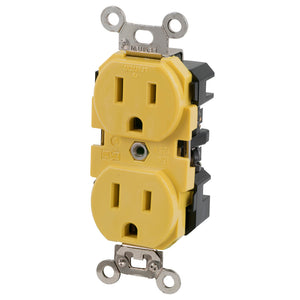 Marinco 15A 125V Yellow Duplex Straight Blade Receptacle [5262CRR]