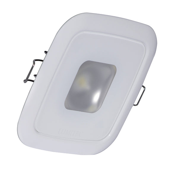 Lumitec Square Mirage Down Light - White Dimming, Red/Blue Non-Dimming - White Bezel [116128]