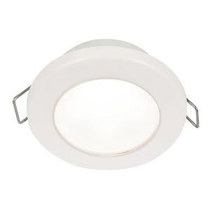 Hella Marine EuroLED 75 3" Round Spring Mount Down Light - White LED - White Plastic Rim - 12V [958110511] - Hella Marine