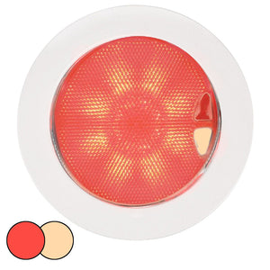 Hella Marine EuroLED 150 Recessed Surface Mount Touch Lamp - Red-Warm White LED - White Plastic Rim [980630102] - Hella Marine