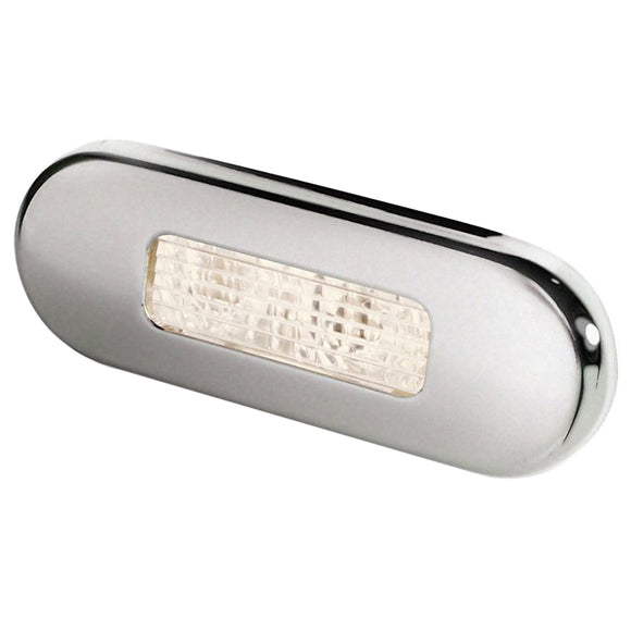 Hella Marine Surface Mount Oblong LED Courtesy Lamp - Warm White LED - Stainless Steel Bezel [980869401] - Hella Marine