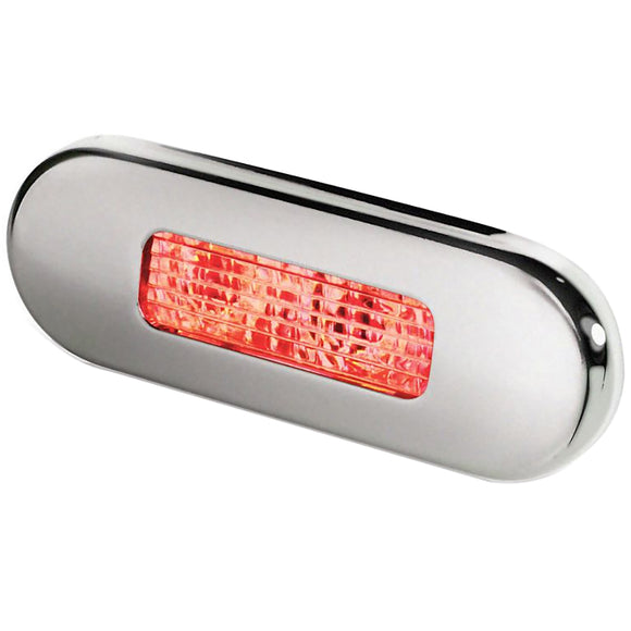 Hella Marine Surface Mount Oblong LED Courtesy Lamp - Red LED - Stainless Steel Bezel [980869501] - Hella Marine