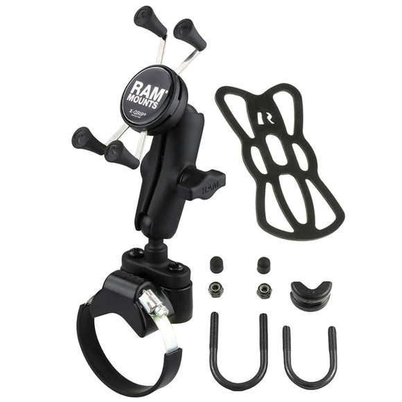 RAM Mount Strap Clamp, Roll Bar Mount w-Universal X-Grip Cell-iPhone Cradle [RAM-B-231-2-UN7U] - RAM Mounting Systems