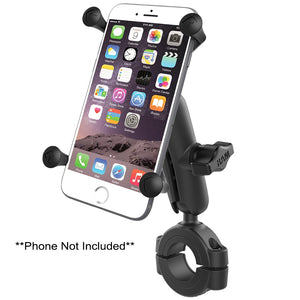 RAM Mount RAM Torque 1 1-8" - 1 1-2" Diameter Handlebar-Rail Base with 1" Ball, Medium Arm and X-Grip for Larger Phones [RAM-B-408-112-15-UN10U] - RAM Mounting Systems