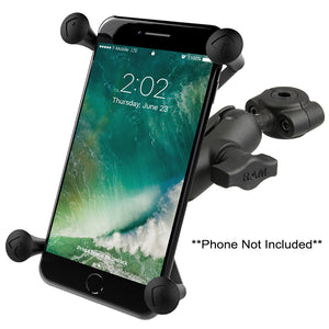 RAM Mount RAM Torque 3-8" - 5-8" Diameter Mini Rail Base with 1" Ball, Short Arm and X-Grip for Larger Phones [RAM-B-408-37-62-A-UN10] - RAM Mounting Systems