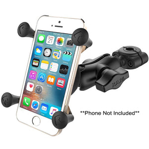 RAM Mount RAM Torque 3-8" - 5-8" Diameter Mini Rail Base with 1" Ball, Short Arm and X-Grip for Phones [RAM-B-408-37-62-A-UN7U] - RAM Mounting Systems