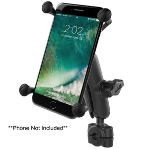 RAM Mount RAM Torque 3-8" - 5-8" Diameter Mini Rail Base with 1" Ball, Medium Arm and X-Grip for Larger Phones [RAM-B-408-37-62-UN10U] - RAM Mounting Systems