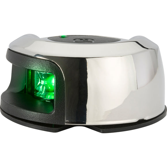 Attwood LightArmor Deck Mount Navigation Light - Stainless Steel - Starboard (green) - 2NM [NV2012SSG-7] - Attwood Marine