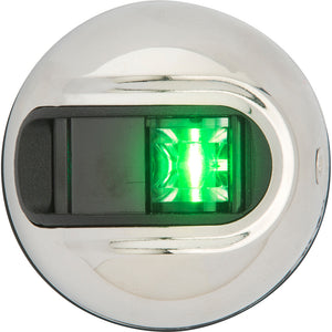 Attwood LightArmor Vertical Surface Mount Navigation Light - Starboard (Green) - Stainless Steel - 2NM [NV3012SSG-7] - Attwood Marine